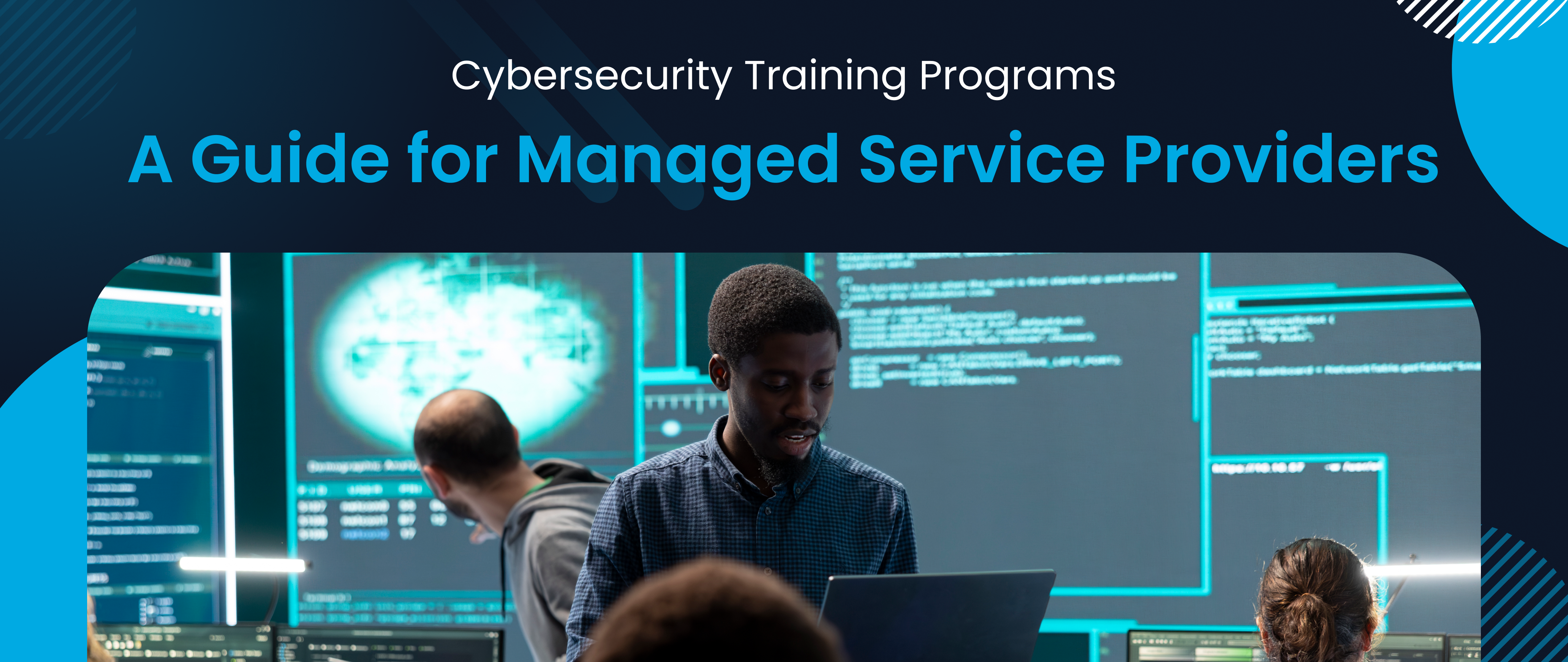 “Illustration of MSPs selecting cybersecurity training programs for client education and protection”