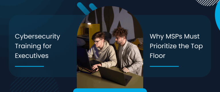 “Executive team in a cybersecurity training session led by an MSP consultant”