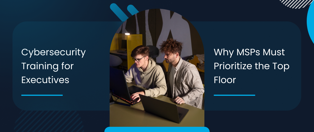 “Executive team in a cybersecurity training session led by an MSP consultant”
